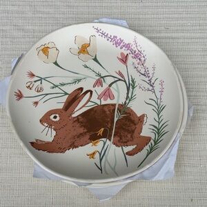 Threshold salad plates Brown Rabbit w/ floral design (set of 5) NWT